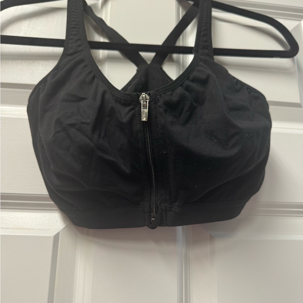 Victoria's Secret Black Sports Bra with Front Zipper